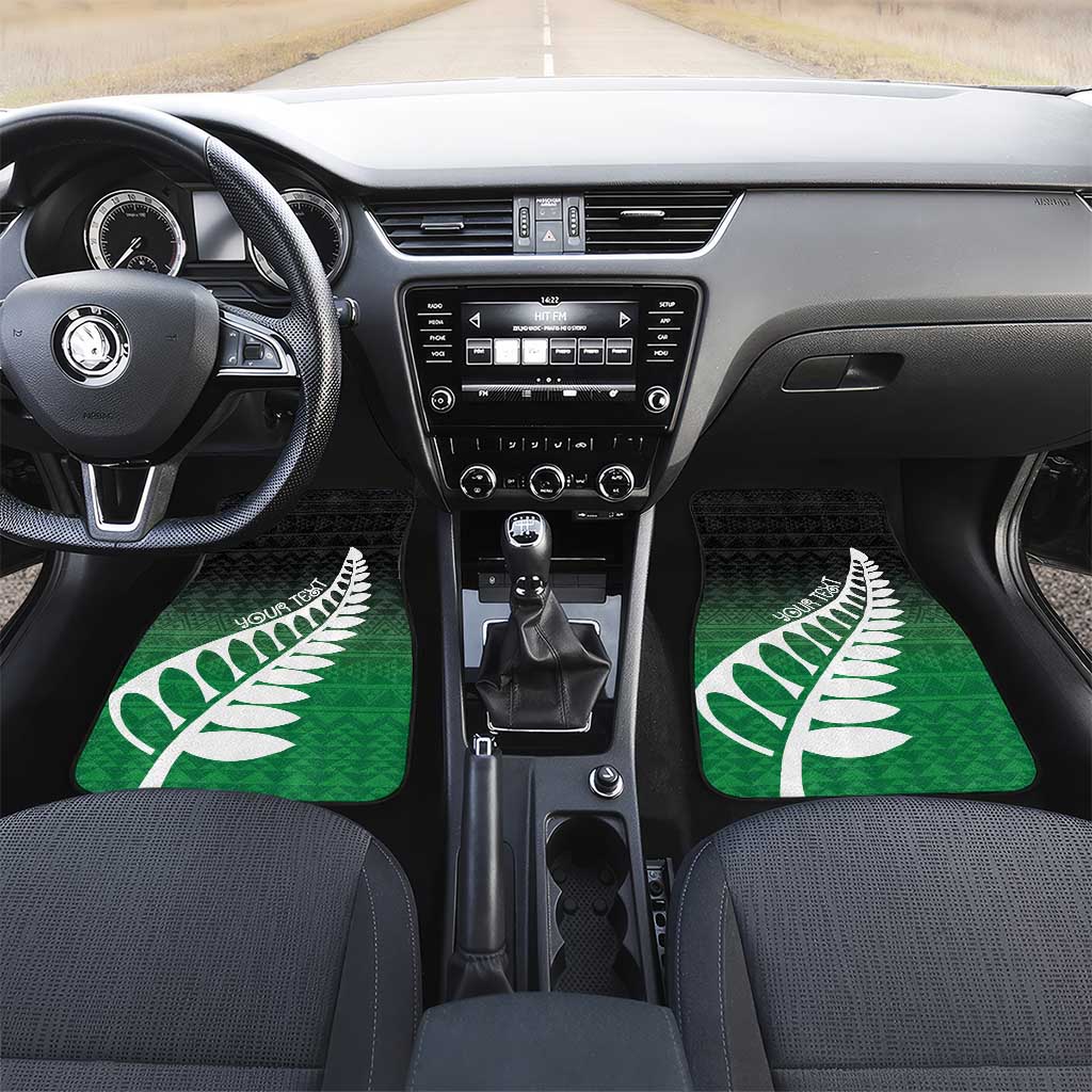 Green Silver Fern Spirit Taniko Tukutuku Personalised Car Mats