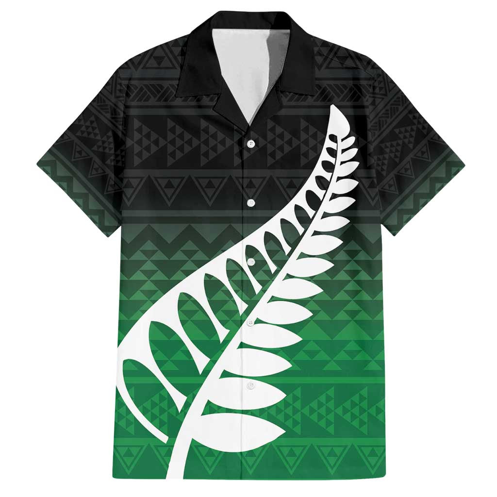 Green Silver Fern Spirit Taniko Tukutuku Personalised Family Matching Long Sleeve Bodycon Dress and Hawaiian Shirt LT9 Dad's Shirt - Short Sleeve Green - Polynesian Pride