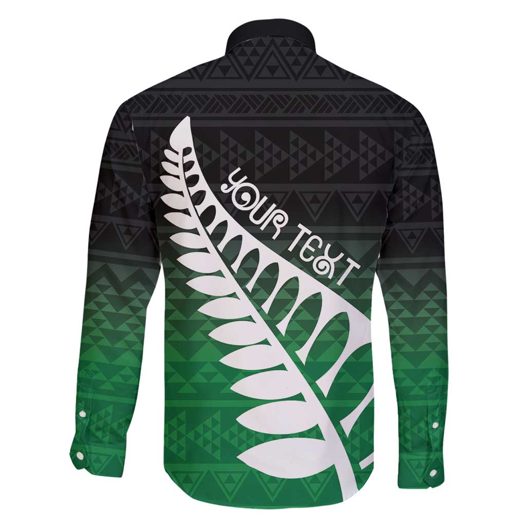 Green Silver Fern Spirit Taniko Tukutuku Personalised Family Matching Tank Maxi Dress and Hawaiian Shirt LT9 - Polynesian Pride