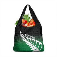 Green Silver Fern Spirit Taniko Tukutuku Personalised Grocery Bag LT9 1-pack One Size Green - Polynesian Pride