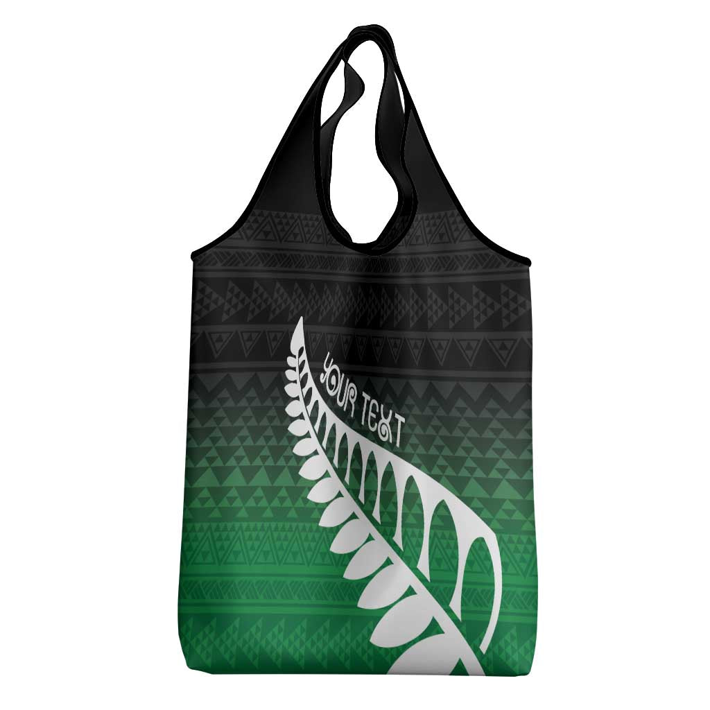 Green Silver Fern Spirit Taniko Tukutuku Personalised Grocery Bag LT9 - Polynesian Pride
