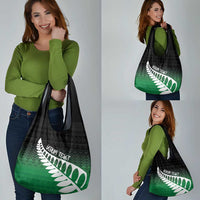 Green Silver Fern Spirit Taniko Tukutuku Personalised Grocery Bag LT9 - Polynesian Pride