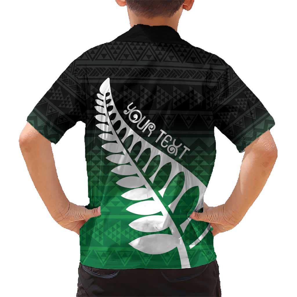 Green Silver Fern Spirit Taniko Tukutuku Personalised Hawaiian Shirt