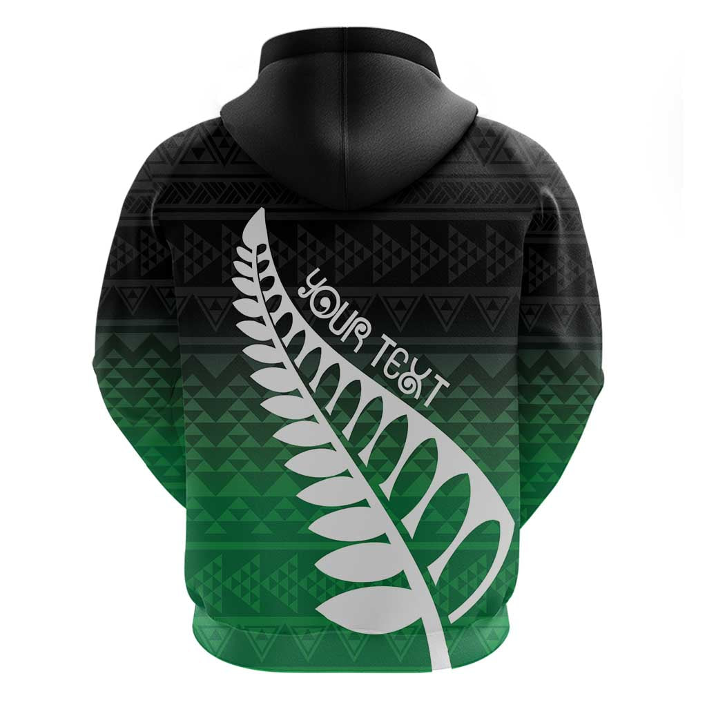 Green Silver Fern Spirit Taniko Tukutuku Personalised Hoodie