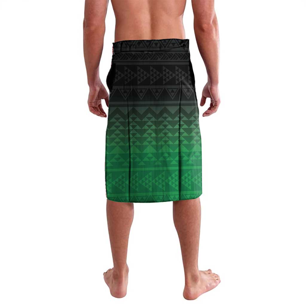 Green Silver Fern Spirit Taniko Tukutuku Personalised Lavalava