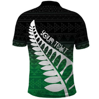 Green Silver Fern Spirit Taniko Tukutuku Personalised Polo Shirt