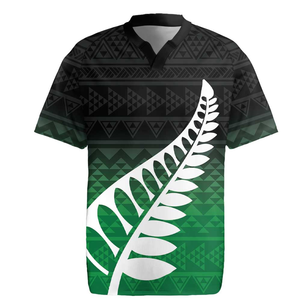 Green Silver Fern Spirit Taniko Tukutuku Personalised Rugby Jersey LT9 Green - Polynesian Pride
