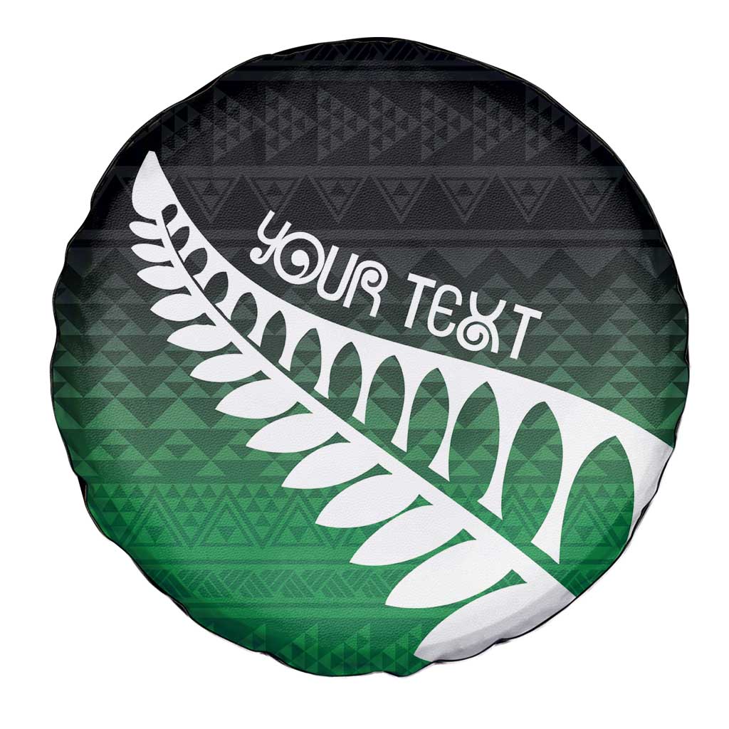 Green Silver Fern Spirit Taniko Tukutuku Personalised Spare Tire Cover