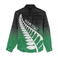 Green Silver Fern Spirit Taniko Tukutuku Personalised Women Casual Shirt LT9 - Polynesian Pride