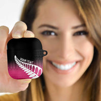 Pink Silver Fern Spirit Taniko Tukutuku Personalised AirPods Case - Polynesian Pride