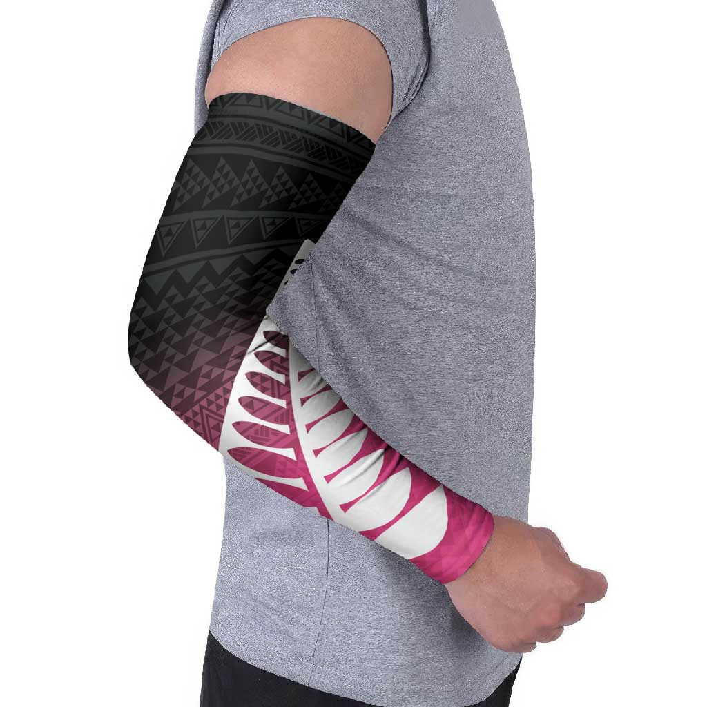 Pink Silver Fern Spirit Taniko Tukutuku Personalised Arm Sleeves - Polynesian Pride