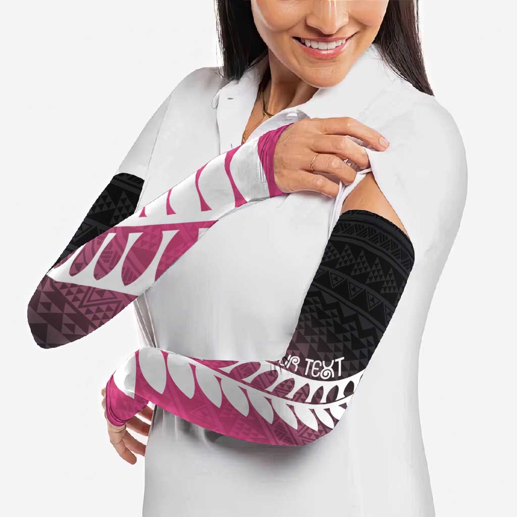 Pink Silver Fern Spirit Taniko Tukutuku Personalised Arm Sleeves - Polynesian Pride