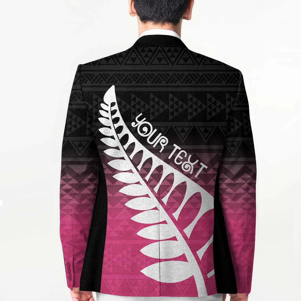Pink Silver Fern Spirit Taniko Tukutuku Personalised Blazer - Polynesian Pride