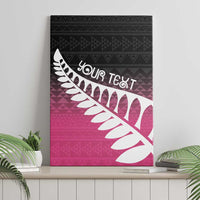 Pink Silver Fern Spirit Taniko Tukutuku Personalised Canvas Wall Art