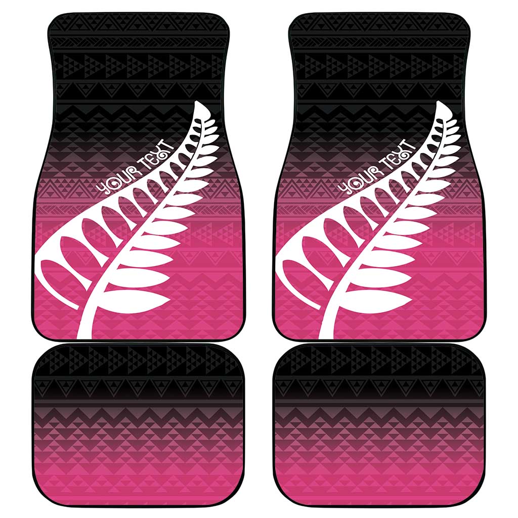 Pink Silver Fern Spirit Taniko Tukutuku Personalised Car Mats