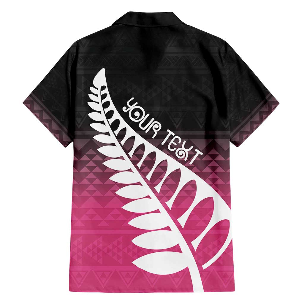 Pink Silver Fern Spirit Taniko Tukutuku Personalised Family Matching Long Sleeve Bodycon Dress and Hawaiian Shirt LT9 - Polynesian Pride