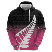 Pink Silver Fern Spirit Taniko Tukutuku Personalised Hoodie