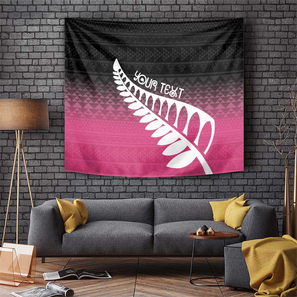 Pink Silver Fern Spirit Taniko Tukutuku Personalised Tapestry