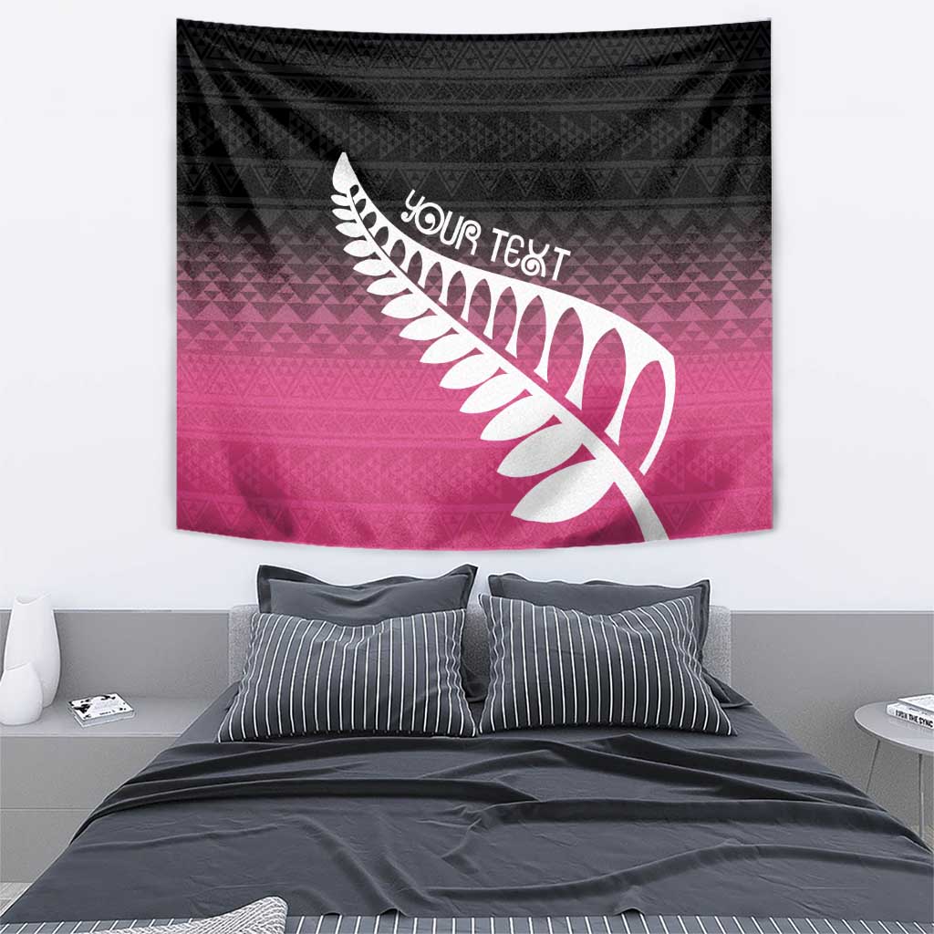 Pink Silver Fern Spirit Taniko Tukutuku Personalised Tapestry