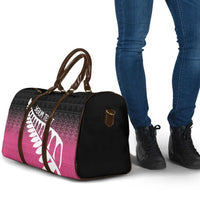 Pink Silver Fern Spirit Taniko Tukutuku Personalised Travel Bag - Polynesian Pride