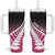 Pink Silver Fern Spirit Taniko Tukutuku Personalised Tumbler With Handle