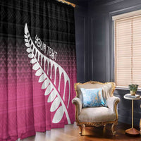 Pink Silver Fern Spirit Taniko Tukutuku Personalised Window Curtain