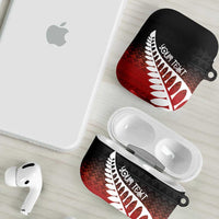 Red Silver Fern Spirit Taniko Tukutuku Personalised AirPods Case - Polynesian Pride