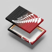 Red Silver Fern Spirit Taniko Tukutuku Personalised Canvas Wall Art