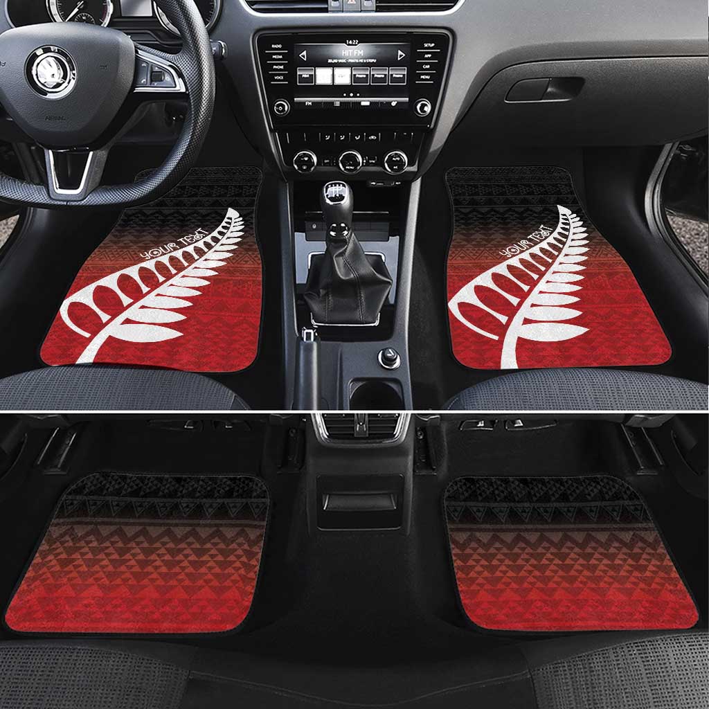 Red Silver Fern Spirit Taniko Tukutuku Personalised Car Mats