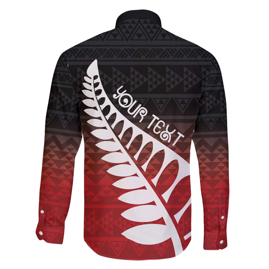 Red Silver Fern Spirit Taniko Tukutuku Personalised Family Matching Puletasi and Hawaiian Shirt LT9 - Polynesian Pride