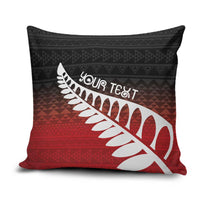 Red Silver Fern Spirit Taniko Tukutuku Personalised Pillow Cover LT9 Red - Polynesian Pride