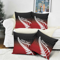 Red Silver Fern Spirit Taniko Tukutuku Personalised Pillow Cover LT9 - Polynesian Pride