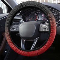 Red Silver Fern Spirit Taniko Tukutuku Steering Wheel Cover