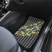 Aloha Puakenikeni Anthurium Pikake Lei Car Mats Black Hawaiian Palaka Pattern