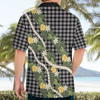 Aloha Puakenikeni Anthurium Pikake Lei Hawaiian Shirt Black Hawaiian Palaka Pattern