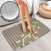 Aloha Puakenikeni Anthurium Pikake Lei Bathroom Set Chocolate Hawaiian Palaka Pattern