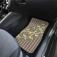 Aloha Puakenikeni Anthurium Pikake Lei Car Mats Chocolate Hawaiian Palaka Pattern