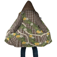 Aloha Puakenikeni Anthurium Pikake Lei Cloak Chocolate Hawaiian Palaka Pattern