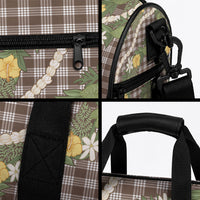 Aloha Puakenikeni Anthurium Pikake Lei Duffle Bag Chocolate Hawaiian Palaka Pattern LT9 - Polynesian Pride