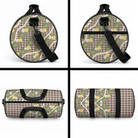 Aloha Puakenikeni Anthurium Pikake Lei Duffle Bag Chocolate Hawaiian Palaka Pattern LT9 - Polynesian Pride