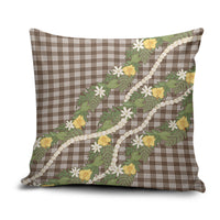 Aloha Puakenikeni Anthurium Pikake Lei Pillow Cover Chocolate Hawaiian Palaka Pattern LT9 Chocolate - Polynesian Pride