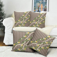 Aloha Puakenikeni Anthurium Pikake Lei Pillow Cover Chocolate Hawaiian Palaka Pattern LT9 - Polynesian Pride