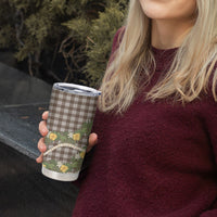 Aloha Puakenikeni Anthurium Pikake Lei Tumbler Cup Chocolate Hawaiian Palaka Pattern LT9 - Polynesian Pride