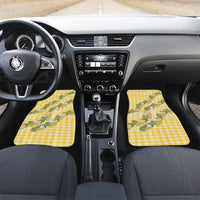 Aloha Puakenikeni Anthurium Pikake Lei Car Mats Gold Hawaiian Palaka Pattern