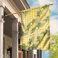 Aloha Puakenikeni Anthurium Pikake Lei Garden Flag Gold Hawaiian Palaka Pattern LT9 House Flag Gold - Polynesian Pride