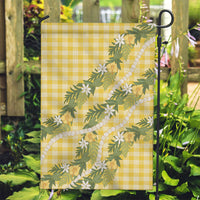 Aloha Puakenikeni Anthurium Pikake Lei Garden Flag Gold Hawaiian Palaka Pattern LT9 Garden Flag Gold - Polynesian Pride