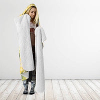 Aloha Puakenikeni Anthurium Pikake Lei Hooded Blanket Gold Hawaiian Palaka Pattern LT9 - Polynesian Pride