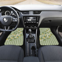 Aloha Puakenikeni Anthurium Pikake Lei Car Mats Green Hawaiian Palaka Pattern