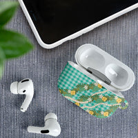 Aloha Puakenikeni Anthurium Pikake Lei AirPods Case Marine Hawaiian Palaka Pattern