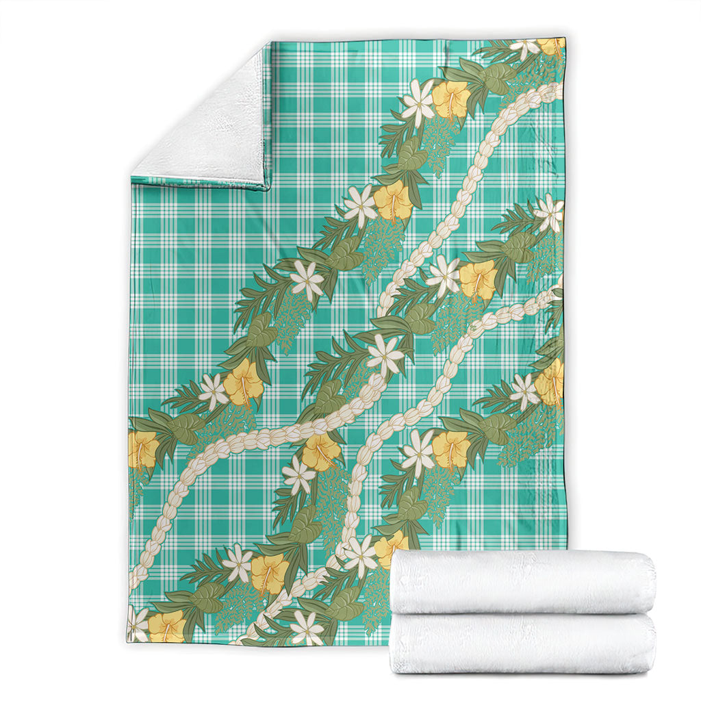 Aloha Puakenikeni Anthurium Pikake Lei Blanket Marine Hawaiian Palaka Pattern